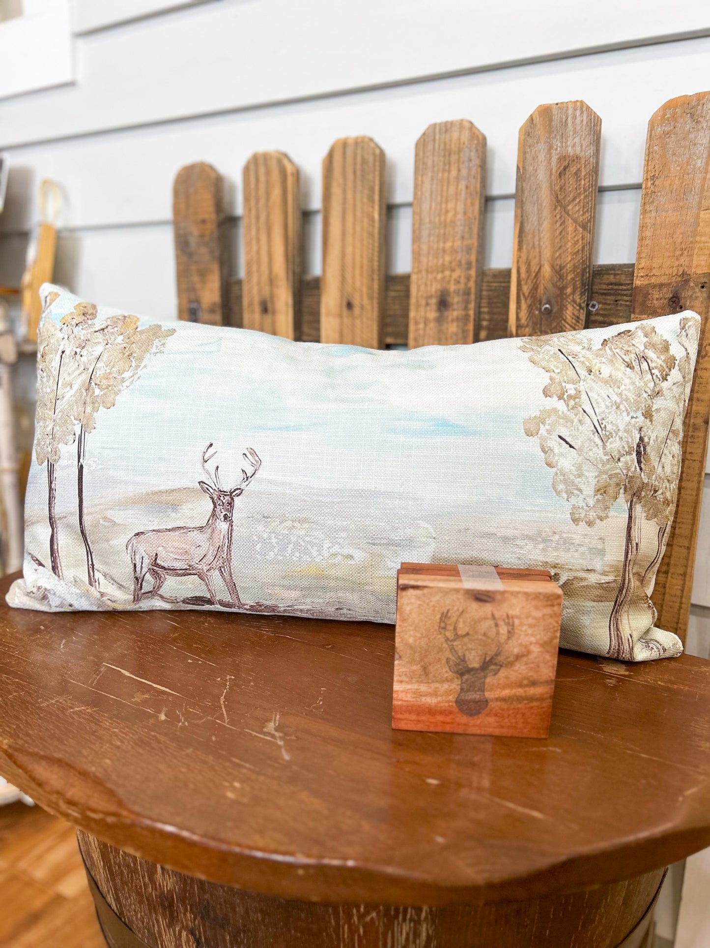 Ga Deer in Field Lumber Pillow