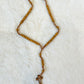 Light Brown Wood Bead Rosary with Jesus Christ