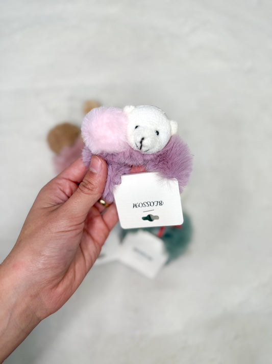 Fuzzy Friends Hair Scrunchy- Purple Bear
