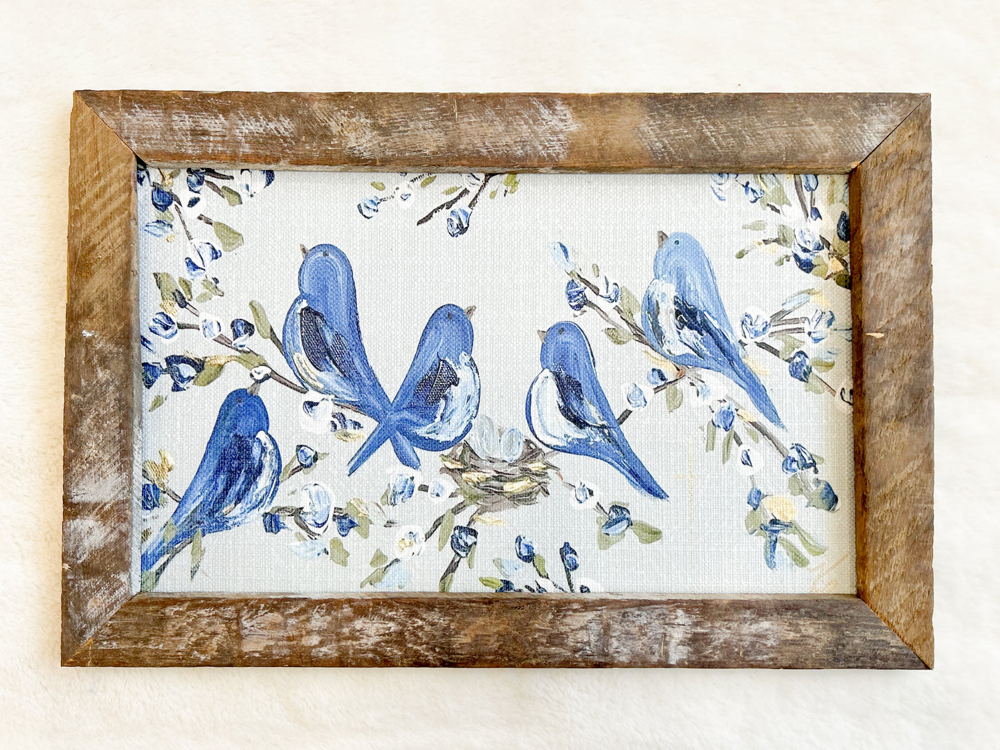 GA Navy Birds Singing 12x18 Framed Art