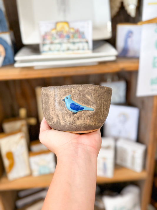 14oz Brown Blue Jay Candle Olive Tree and Harmony