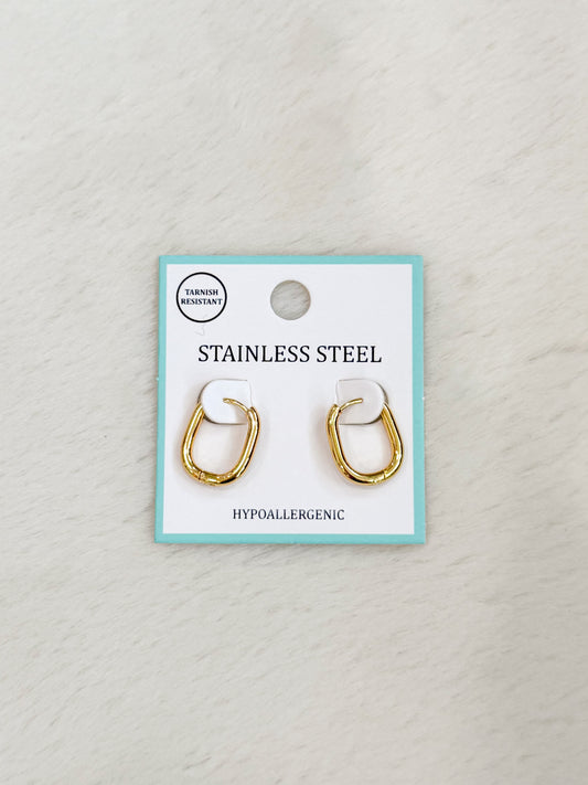 Stainless Steel Gold Hoops