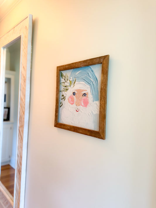 Mr Claus Rosey Cheeks Santa Framed Art 18x18
