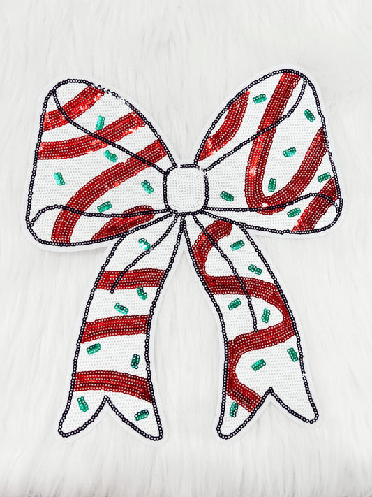 Patch- Candy Cane Sprinkle Bow