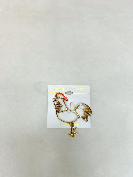 Rooster Brooch Pin