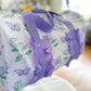 Lavender Ruffle Band Floral Butterfly Women Duffle Bag