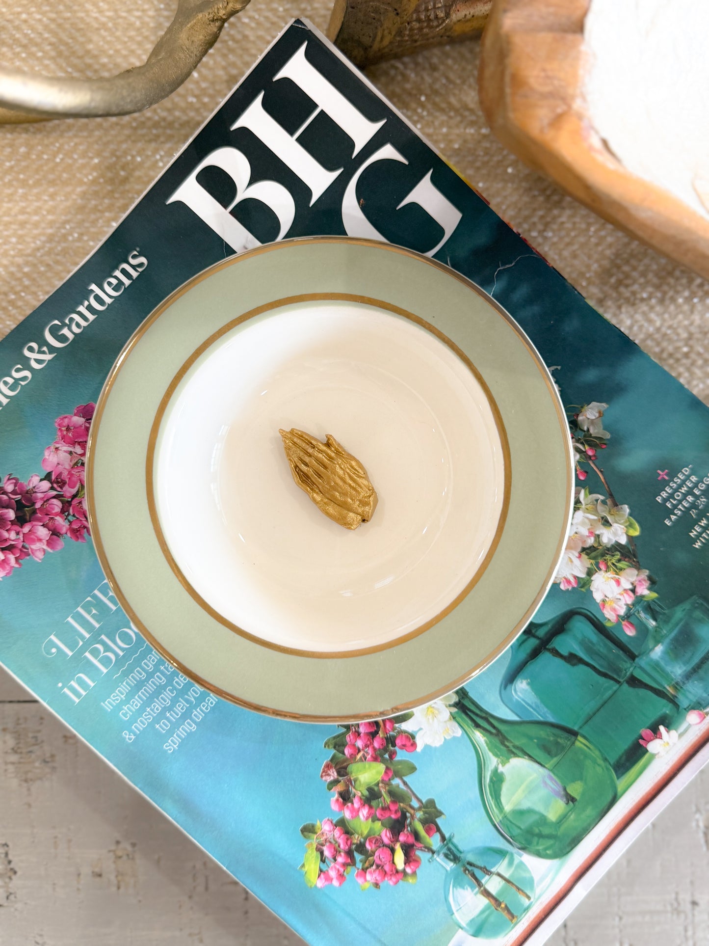 Praying Hands Clay Art Trinket Dish