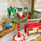 Classic Nutcracker and Mistletoe Wine Glass