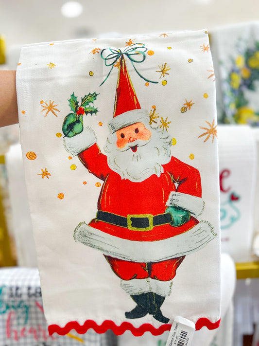Jolly Santa Tea Towel