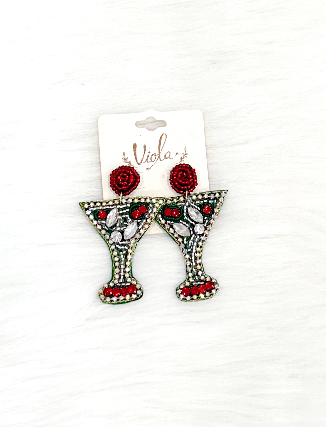 Christmas Martini Earrings