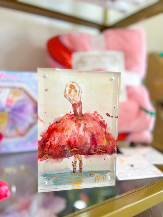 4x6 Watercolor Ballerina Art