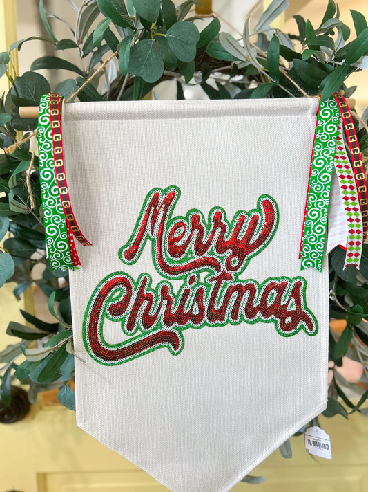 Traditional Merry Christmas Door Banner