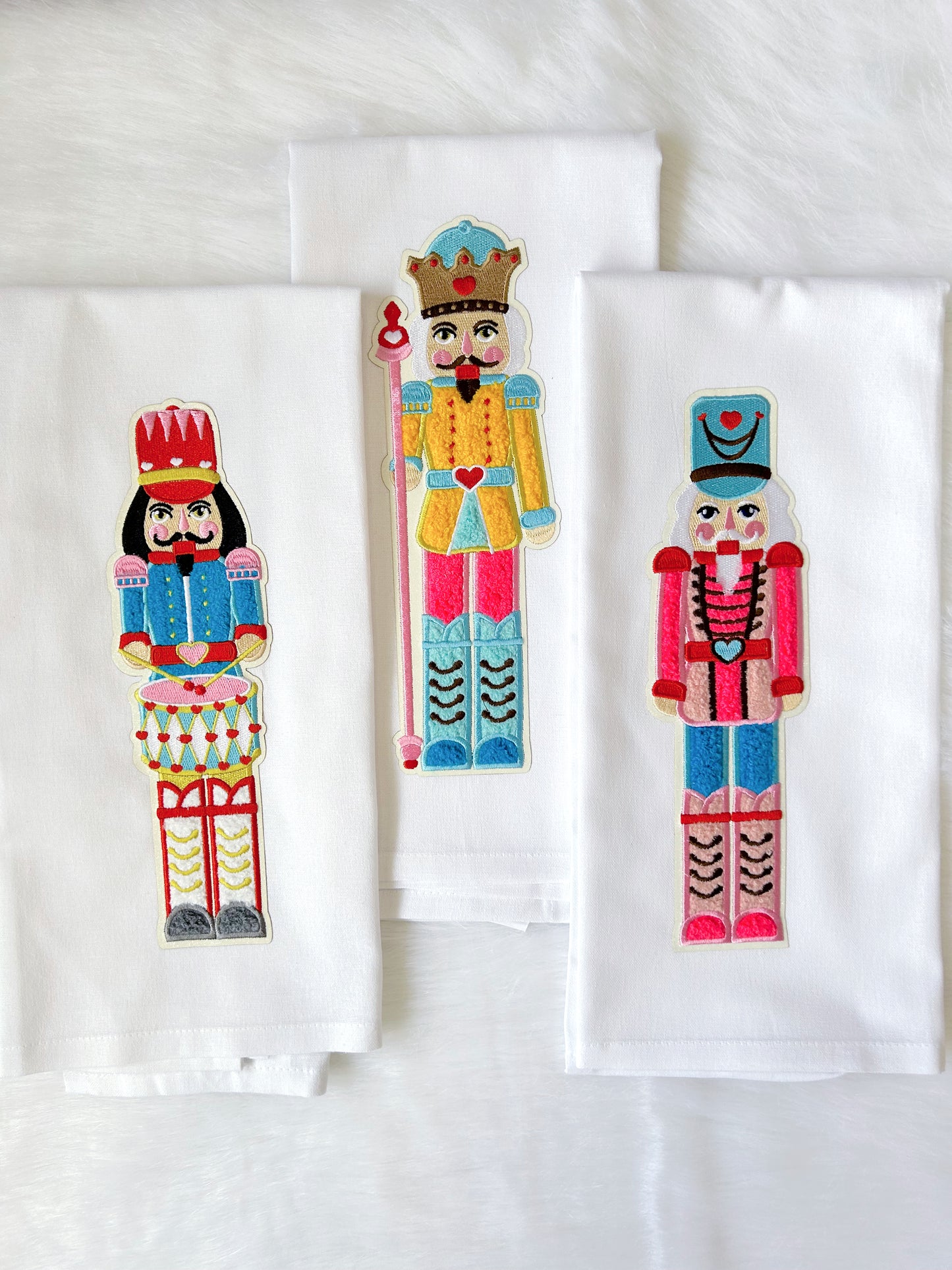 Chenille Nutcracker Tea Towel