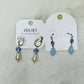 Stella Watercolor Blue/White Bead Pearl Dangle Earrings