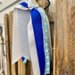 Blue and White Streamer