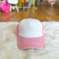 Two Tone Mesh Back High Crown Foam Trucker Hat
