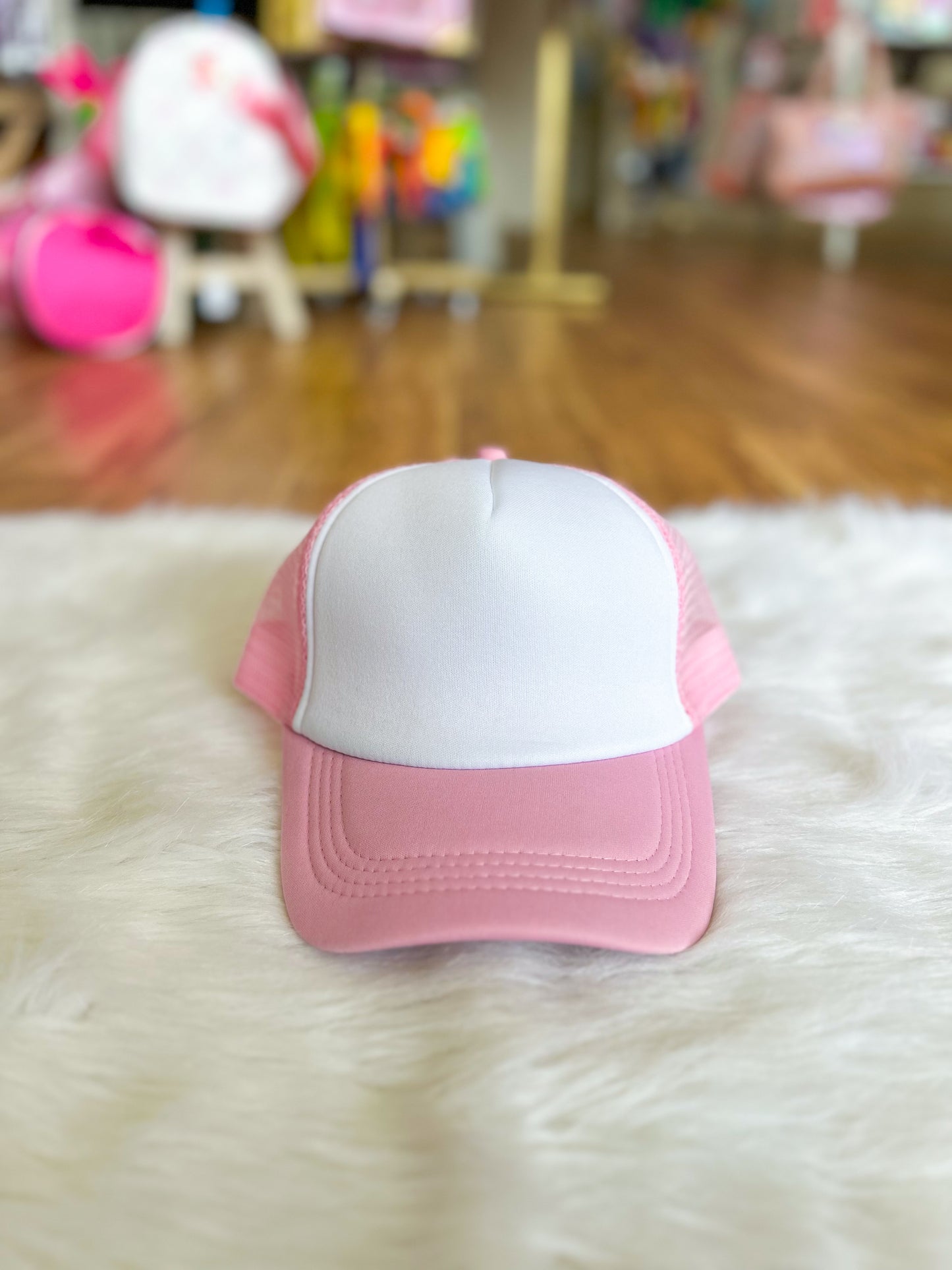 Two Tone Mesh Back High Crown Foam Trucker Hat
