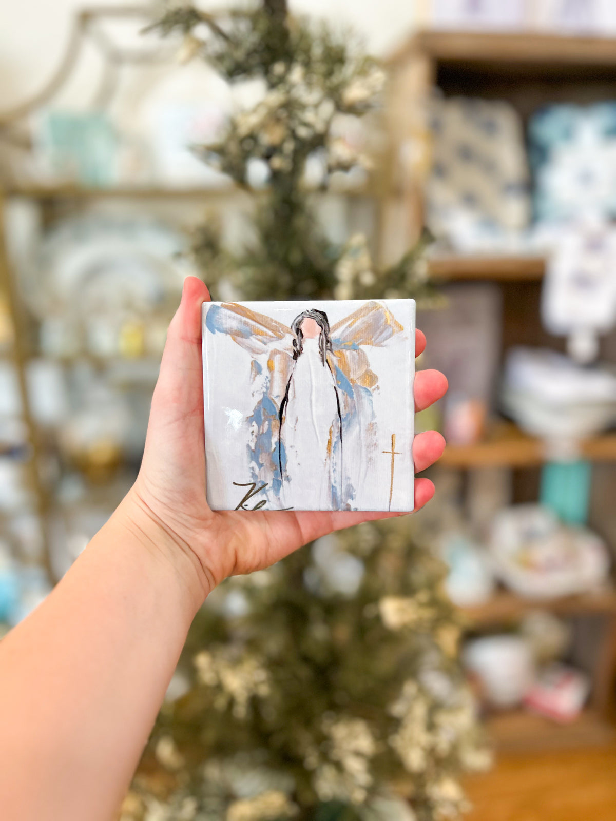 4x4 Heavenly Grace Single Angel Coaster