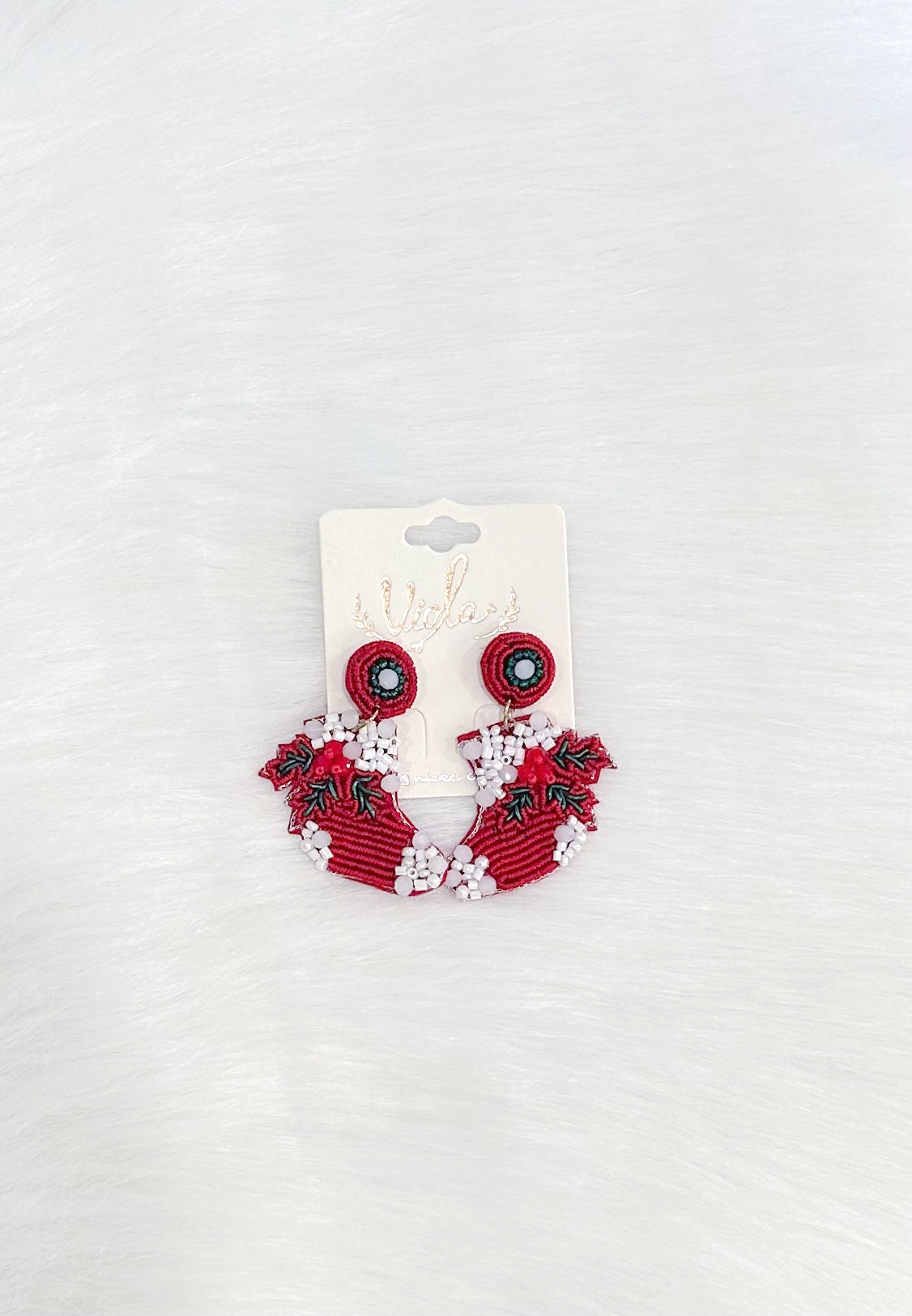 Red Christmas Stocking Earrings