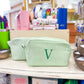 Green Striped Makeup Bag