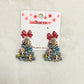 Wrapped in Tinsel Sparkle Bow Christmas Tree Earrings