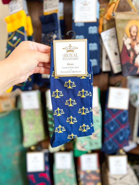 Men's Attorney Socks Navy/Gold