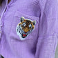 Vintage Fierce Tiger Patch Button Down