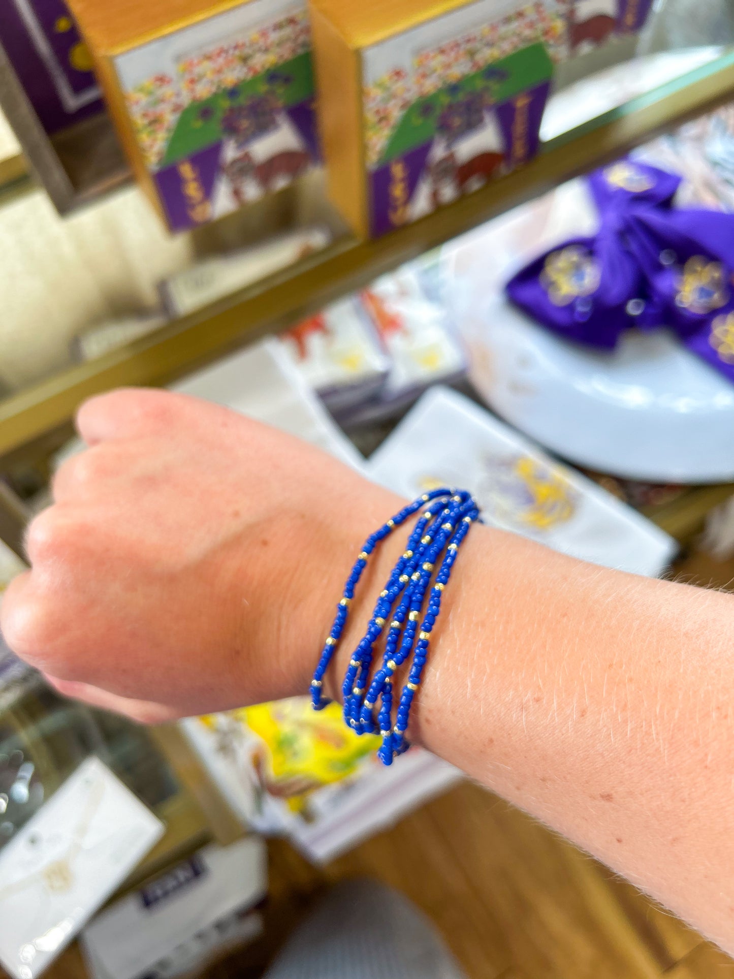 Blue Beaded Bracelet