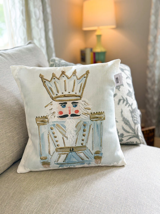 Charlie Tall Blue Nutcracker Square Pillow