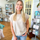 French Terry Sleeveless Top- Sand Beige