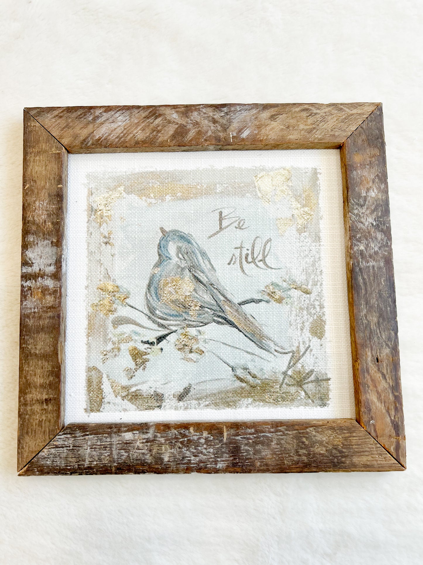 GA Gold Be Still 12x12 Framed Art