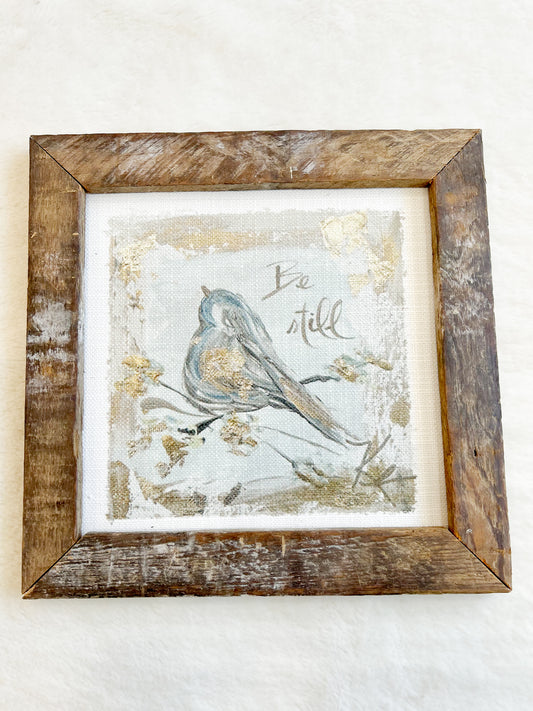 GA Gold Be Still 12x12 Framed Art