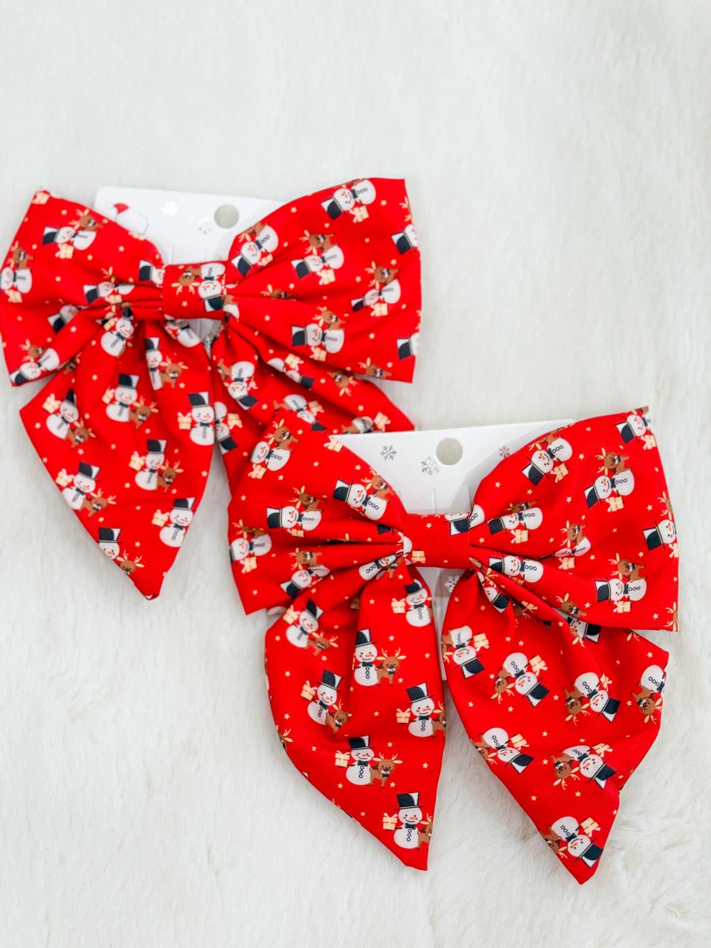 Christmas Hair Bow- Snowman