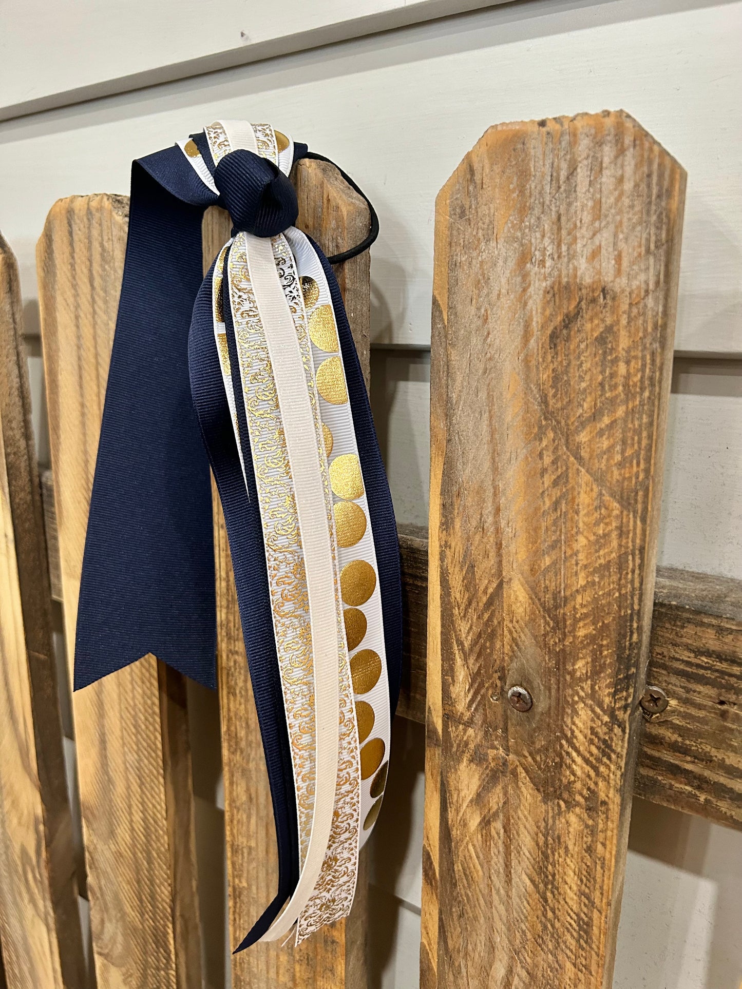 Navy, White, and Gold Streamer