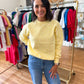 Fleece Babe Polka Dot Crew Neck Sweatshirt- Light Yellow