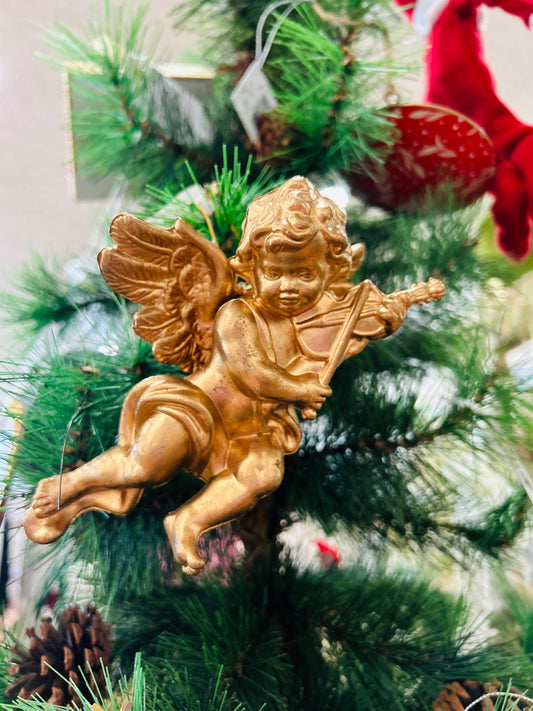 Golden Angel of Harmony Ornament- Violin