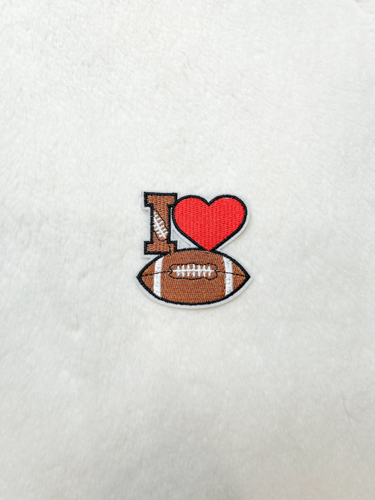 Patch-Red I Love Football