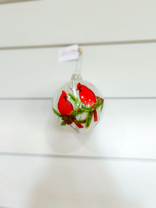 Snow Cardinal Christmas Ornament