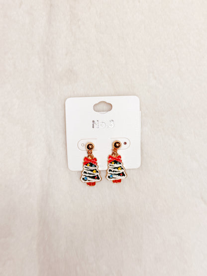 Candy Land Mini Christmas Tree Dangle Earrings