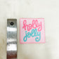 Patch-Square Blue/Pink "Holly Jolly"