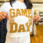 Transfer- (Open Center) Brown Distressed Game Day Design