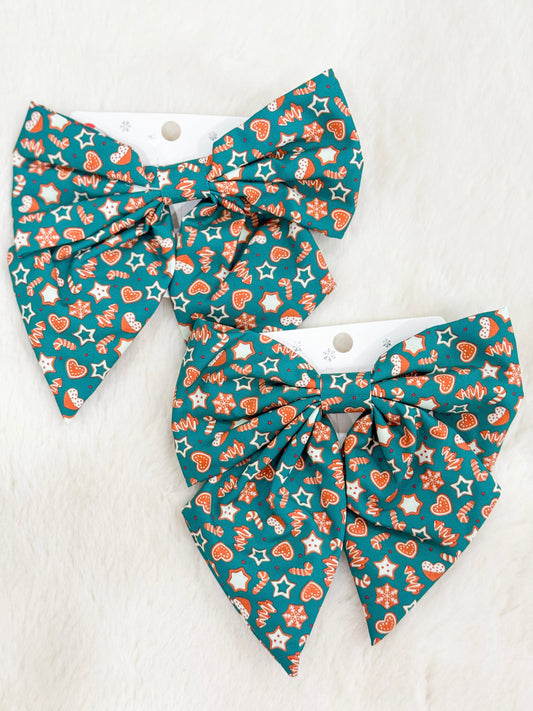 Christmas Hair Bow- Cookies