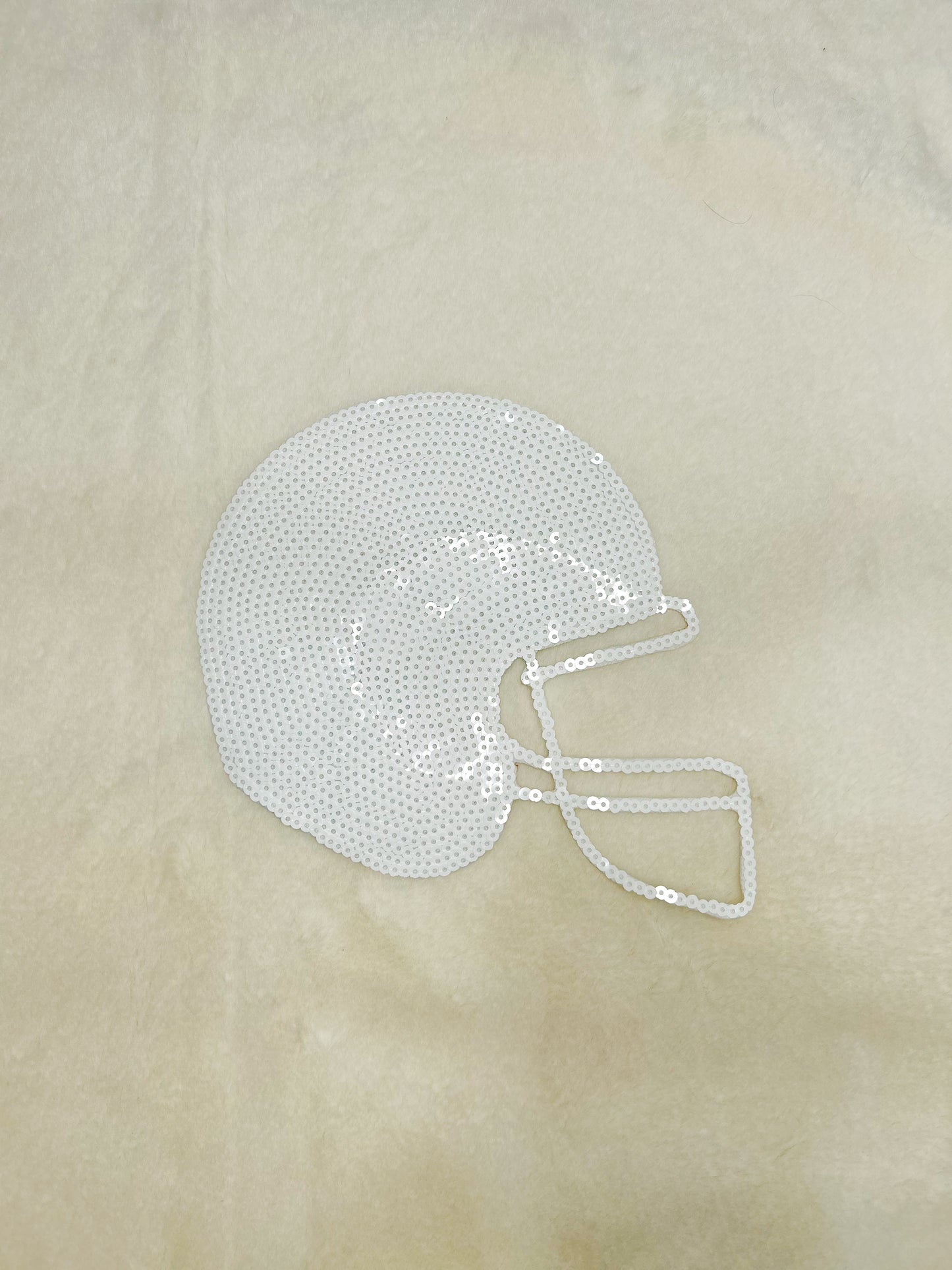 Patch- White Sequin Football Helmet