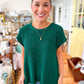 Oversized Crew Neck Sweater Vest-Hunter Green