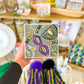 6x6 Grey Mardi Gras Mask and Umbrella Canvas Art