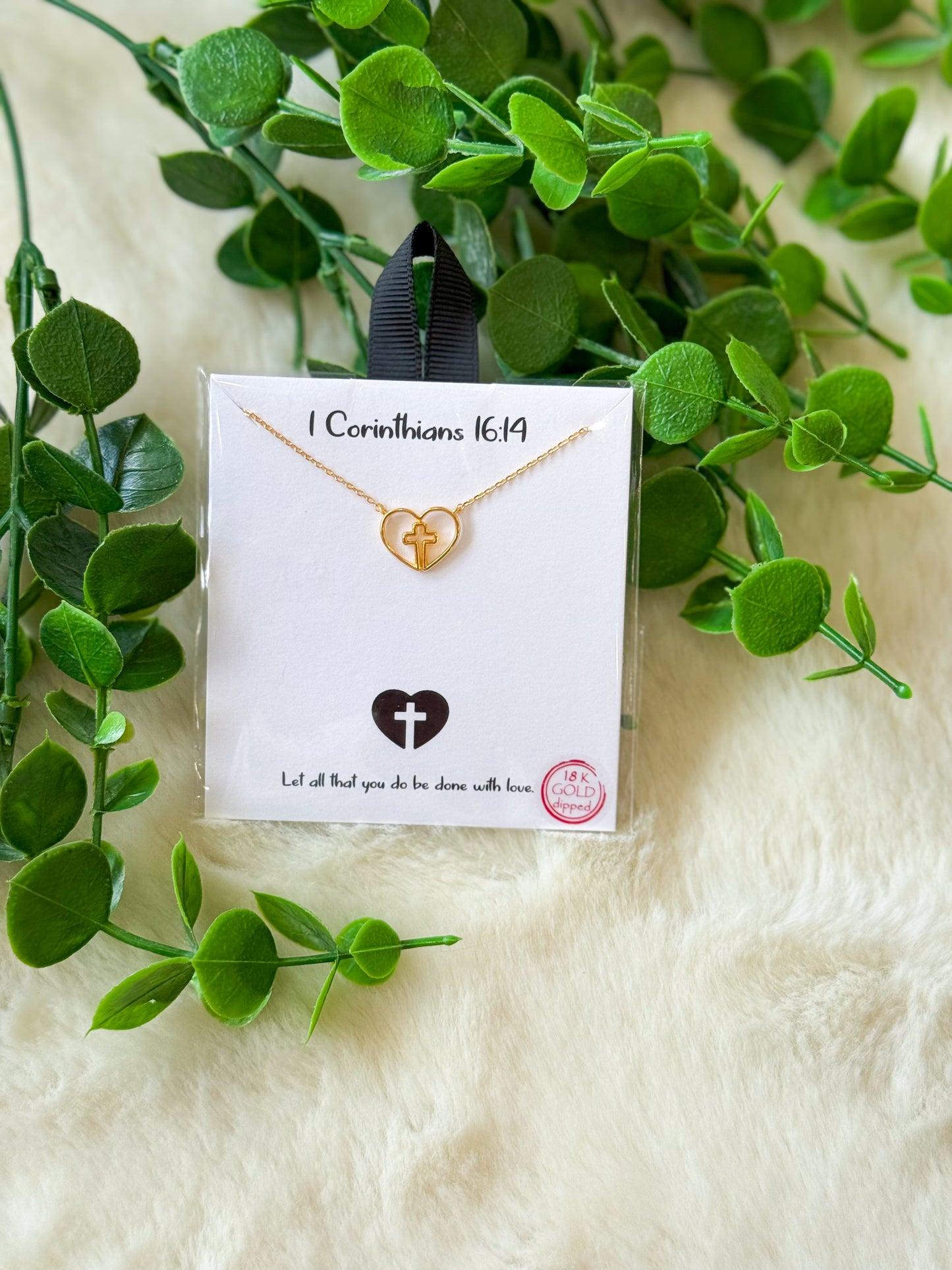 Corinthians 16:14 Cross Necklace