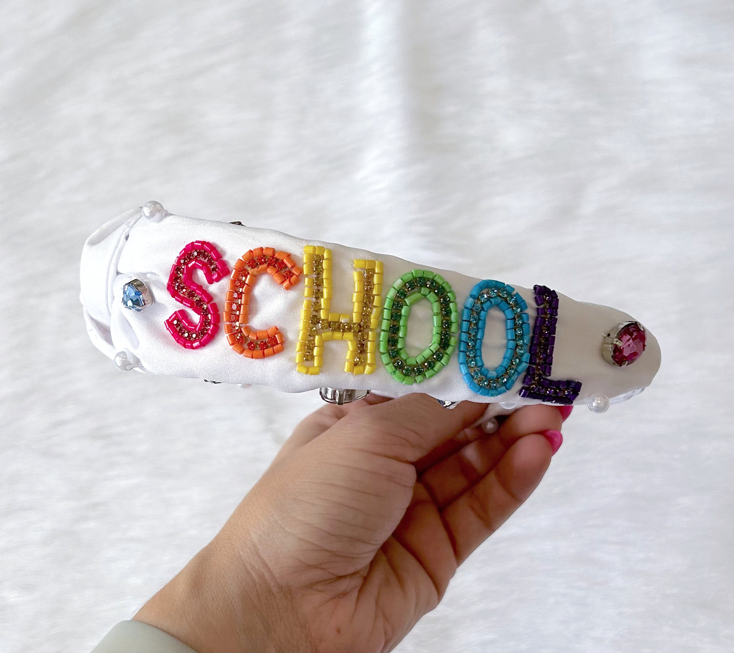 Back To School Beaded Knot Headband