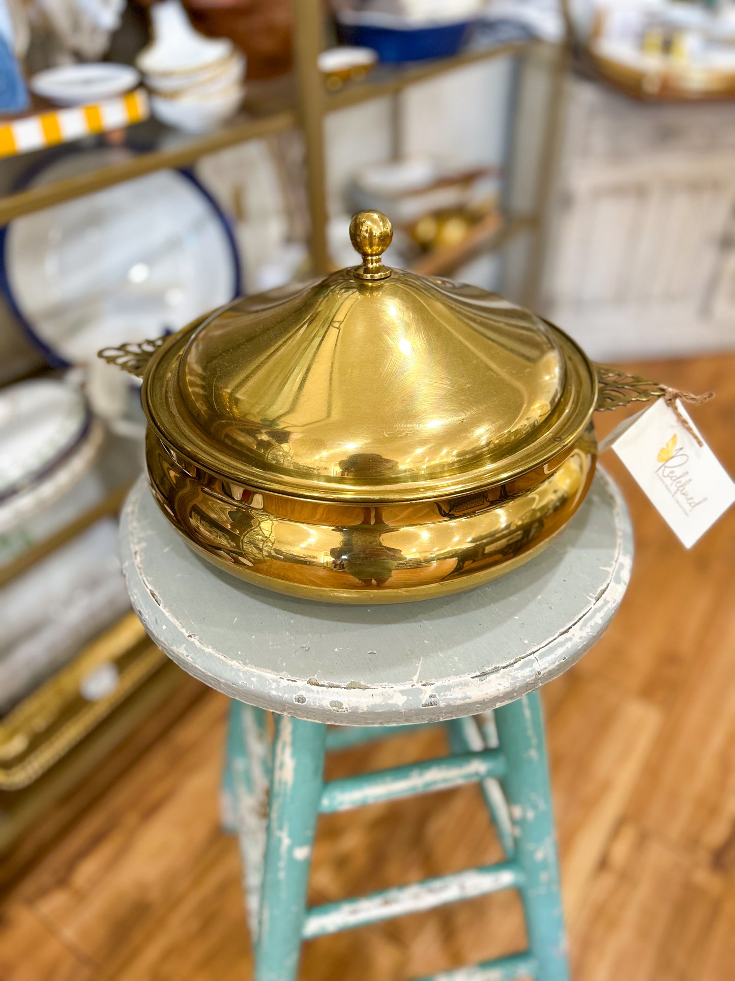 Gilded Brass Domed Server