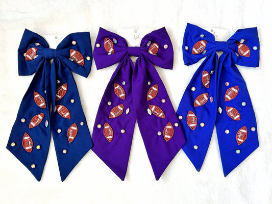 Football Glamour Hair Bow