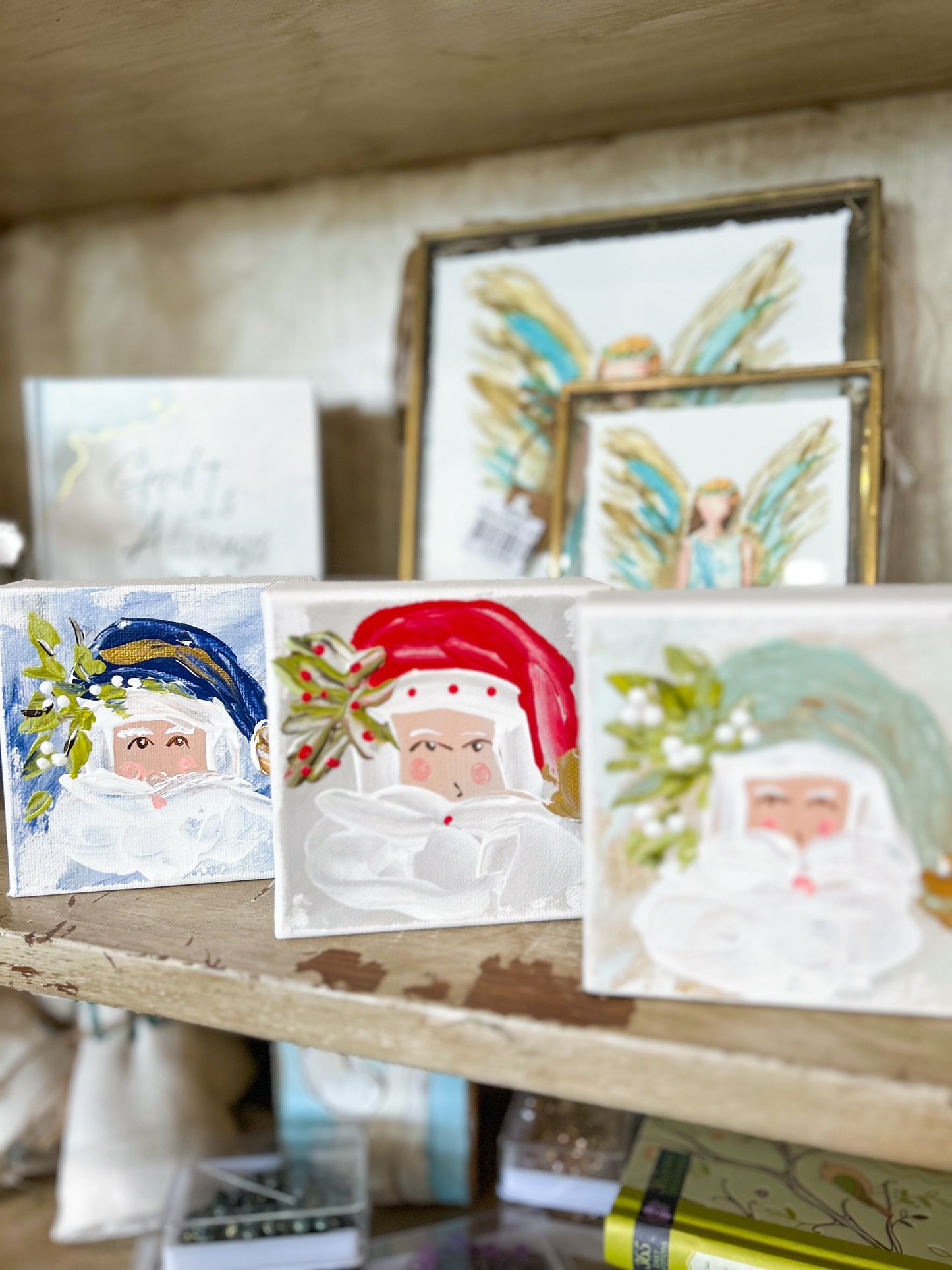 Gospel News 4X4 Santa Canvas Art
